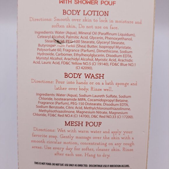 Body Wash, Body Lotion, & Puff Set Hoilday Christmas Giftbox Stocking Stuffer - Picture 7 of 9
